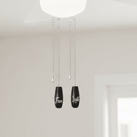 Ceiling Fan and Light Pulls Set of 2 Black