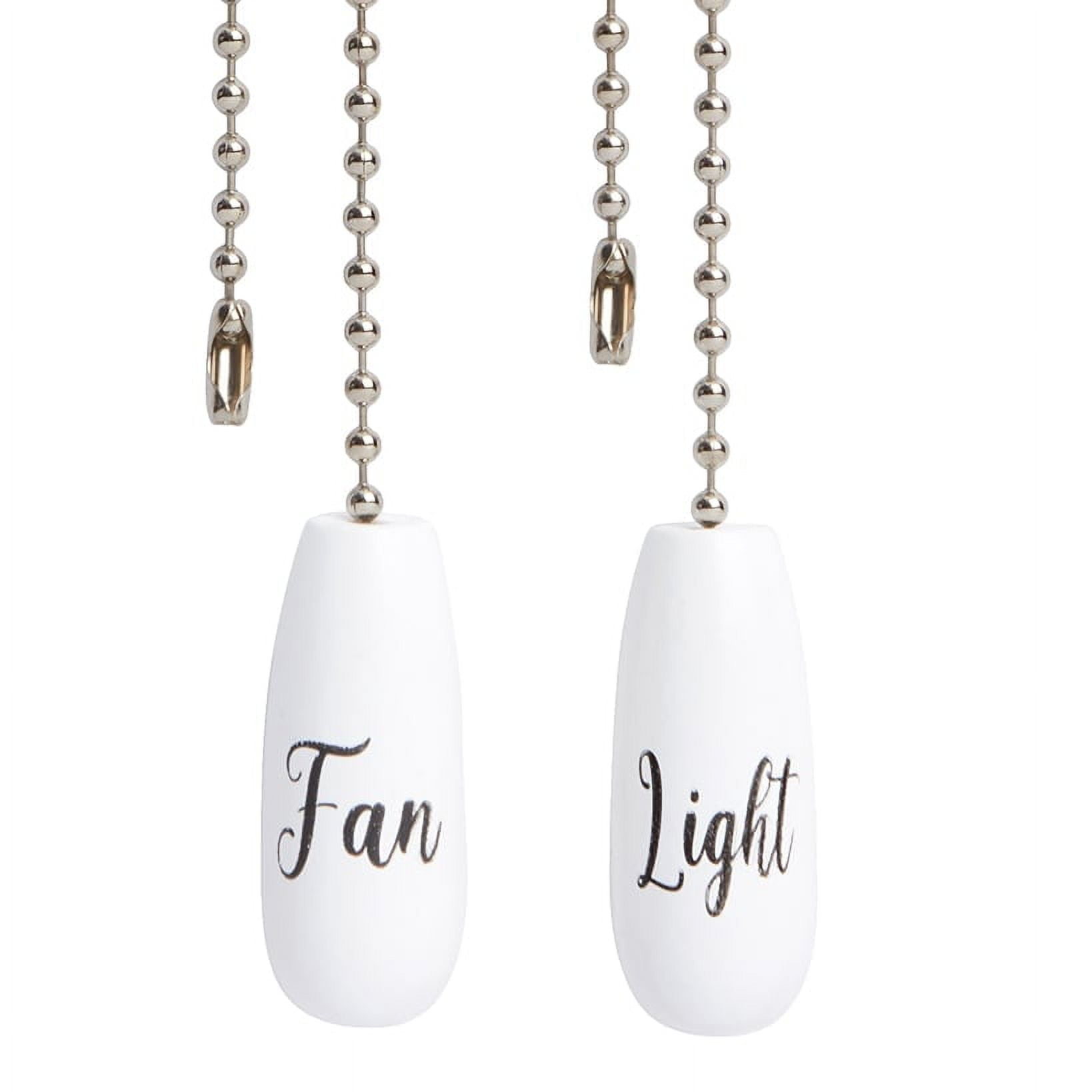Sentiments Ceiling Fan Pull Chains Set Of 2 - Reversible Wooden Pendants With Inspirational Words