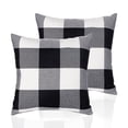 thumbnail image 1 of Set of 2 Farmhouse Buffalo Check Plaid Throw Pillow Covers Cushion Case Linen for Christmas Home Decor Black and White, 18 x 18 Inches, 1 of 7