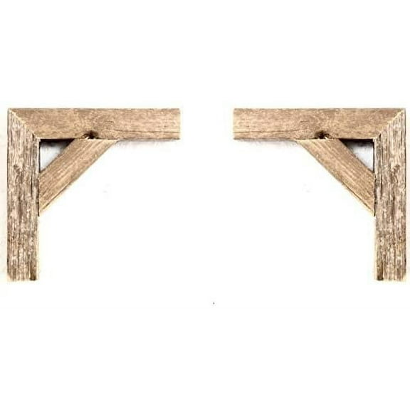 Set of 2 Farmhouse Corbels for Door Way Corners, Counter Top, Shelves 100% Up-Cycled Reclaimed Wood