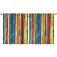 thumbnail image 1 of Set of 2 Fashion Kitchen Curtains - Artistic Colorful Abstract Tier Panels, 52x63 Inch, Pop Art & Psychedelic Design, 1 of 2