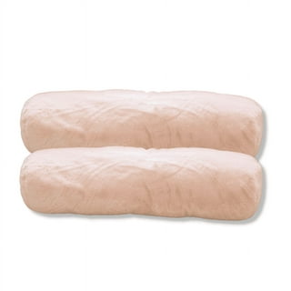 Faux Fur Extra Long Bolster Pillow with Adjustable Insert - Mauve
