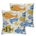 thumbnail image 1 of Set of 2, Fish bubbles Square, Double-Sided Print Home Furnishing, 1 of 8