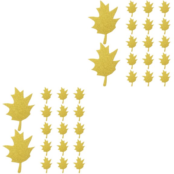Set of 2 Fixtures Maple Leaf Hand Cut Maple Leaf Paper Cutting 10X7.1CM Golden