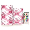 thumbnail image 1 of Set of 2 Flameless Candles Lights with Remote Control Flickering LED Candles Electric Candles for Home Decor Parties Bows and Wildflowers Pattern, 1 of 7