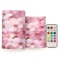 thumbnail image 1 of Set of 2 Flameless Candles Lights with Remote Control Flickering LED Candles Electric Candles for Home Decor Parties Cherry Blossoms Pattern, 1 of 7