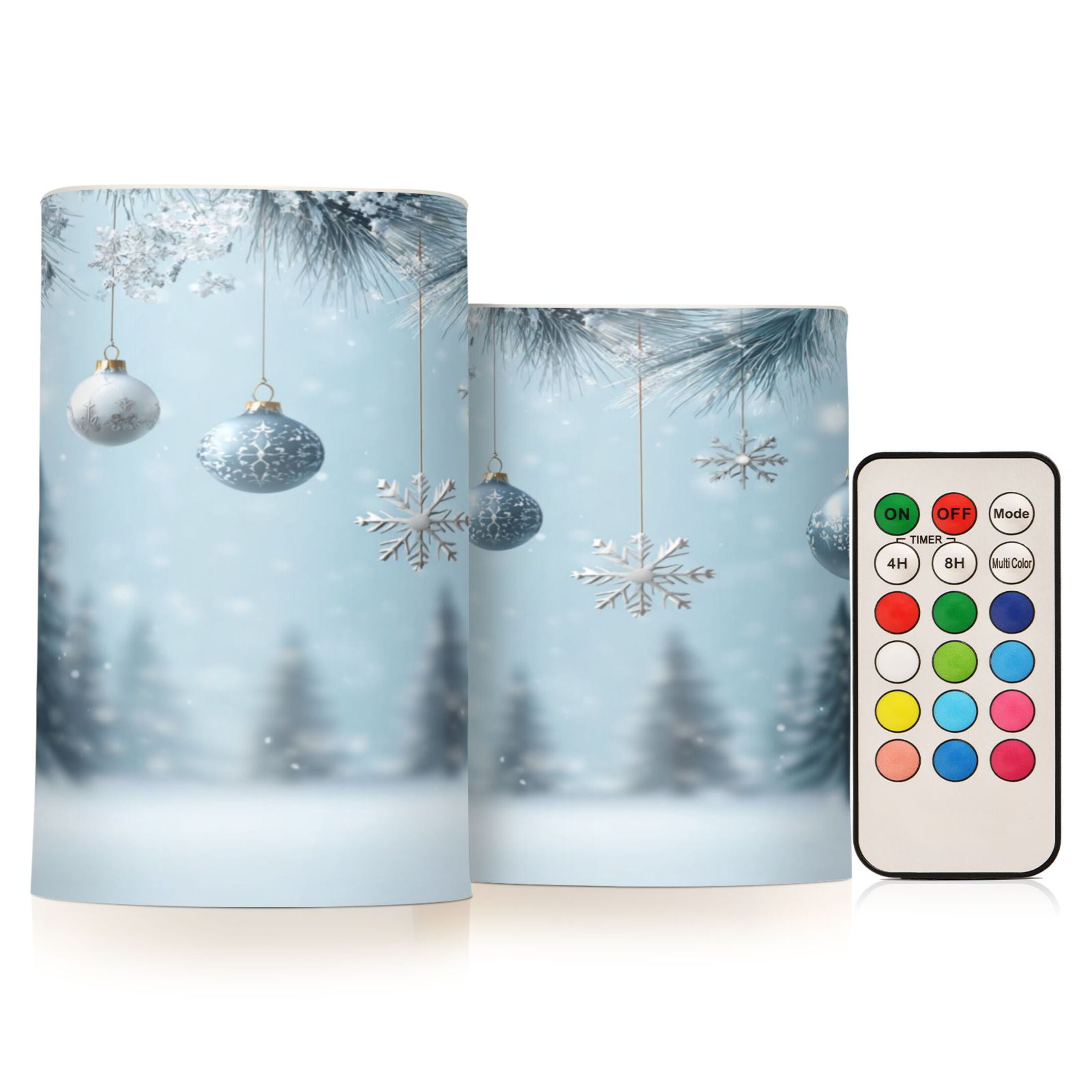 Set of 2 Flameless Candles Lights with Remote Control Flickering LED Candles Electric Candles for Home Decor Parties Glass Christmas Ornaments