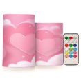 thumbnail image 1 of Set of 2 Flameless Candles Lights with Remote Control Flickering LED Candles Electric Candles for Home Decor Parties Pink Dreamy Heart, 1 of 7