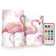 thumbnail image 1 of Set of 2 Flameless Candles Lights with Remote Control Flickering LED Candles Electric Candles for Home Decor Parties Pink Flamingos with Golden Dot, 1 of 7