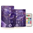 thumbnail image 1 of Set of 2 Flameless Candles Lights with Remote Control Flickering LED Candles Electric Candles for Home Decor Parties Purple Butterfly Pattern, 1 of 7