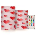 thumbnail image 1 of Set of 2 Flameless Candles Lights with Remote Control Flickering LED Candles Electric Candles for Home Decor Parties Red Paper Hearts, 1 of 7