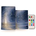 thumbnail image 1 of Set of 2 Flameless Candles Lights with Remote Control Flickering LED Candles Electric Candles for Home Decor Parties Sky Full Of Shooting Stars, 1 of 7