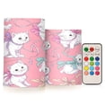 thumbnail image 1 of Set of 2 Flameless Candles Lights with Remote Control Flickering LED Candles Electric Candles for Home Decor Parties White Cat Pattern, 1 of 7