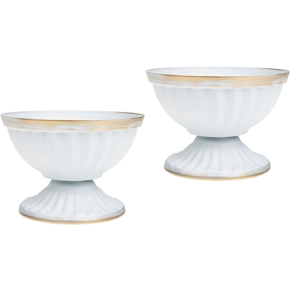 Set of 2 Floating Plant Pot Home Desktop Decoration Vase Gold Humidity Dome Pots Office White