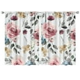 thumbnail image 1 of Set of 2 Floral Caf Curtains - Retro Small Floral Design Semi-Sheer Tier Curtains for Kitchen, 42x63 Inch, 1 of 2