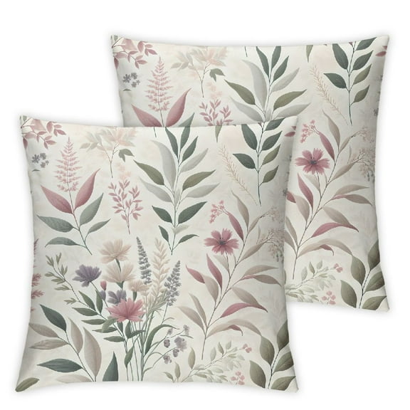 Set of 2 Floral pattern Throw Pillow Cushion Case, Double-Sided Print Home Furnishing