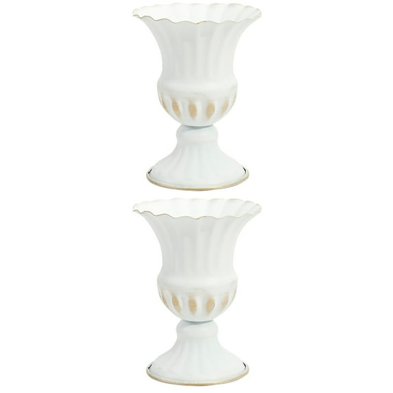 Set of 2 Flower Vases Arrangement Elegant Flowerpot