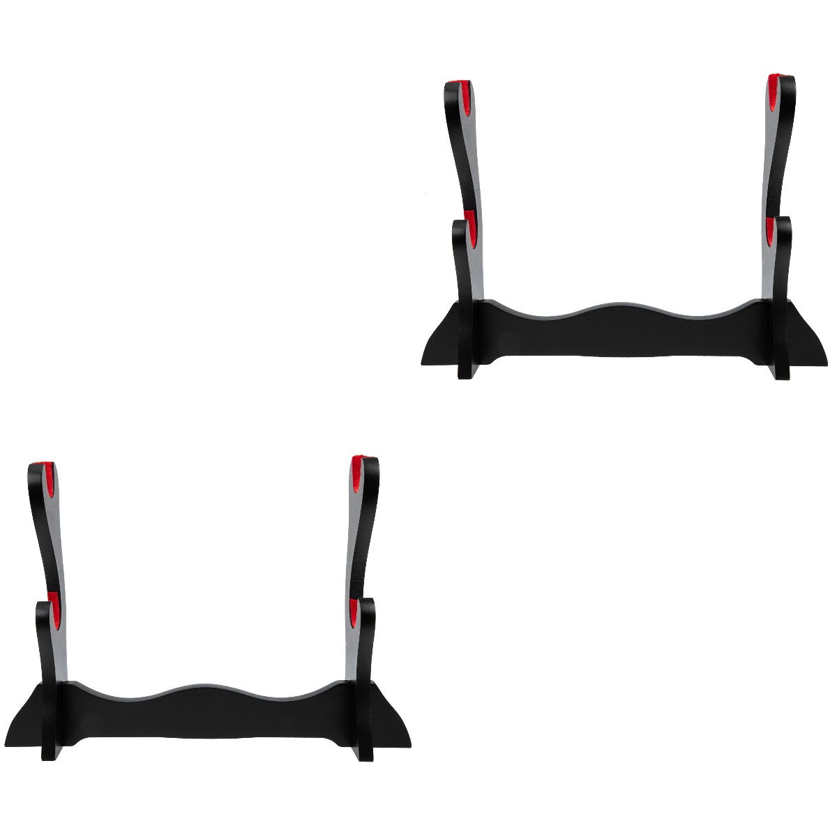 Set of 2 Flute Display Stand Display Shelf Storage Rack Wooden