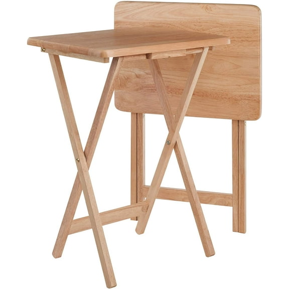 Alex Set of 2 Foldable Snack Tables, Easy to Store Small Portable Fold Up Table for Kitchen, Living Room TV Dining, Crafts, Puzzles, Work From Home