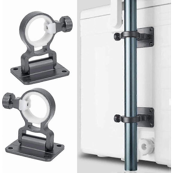 Set of 2 Foldable Wall Mounted Parasol Bases for Balcony Umbrella Stands Aluminum Magnesium Alloy