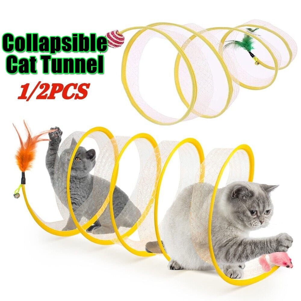Set of Folded Cat Tunnels for Indoor Cats Large, Cat Donut