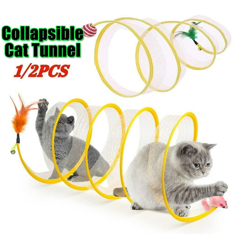 Set of Folded Cat Tunnels for Indoor Cats Large, Cat Donut