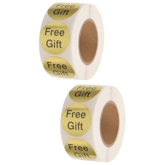 Set of 2 Free Gift Label for Business Adhesive Pockets Labels Logo Storage Stickers