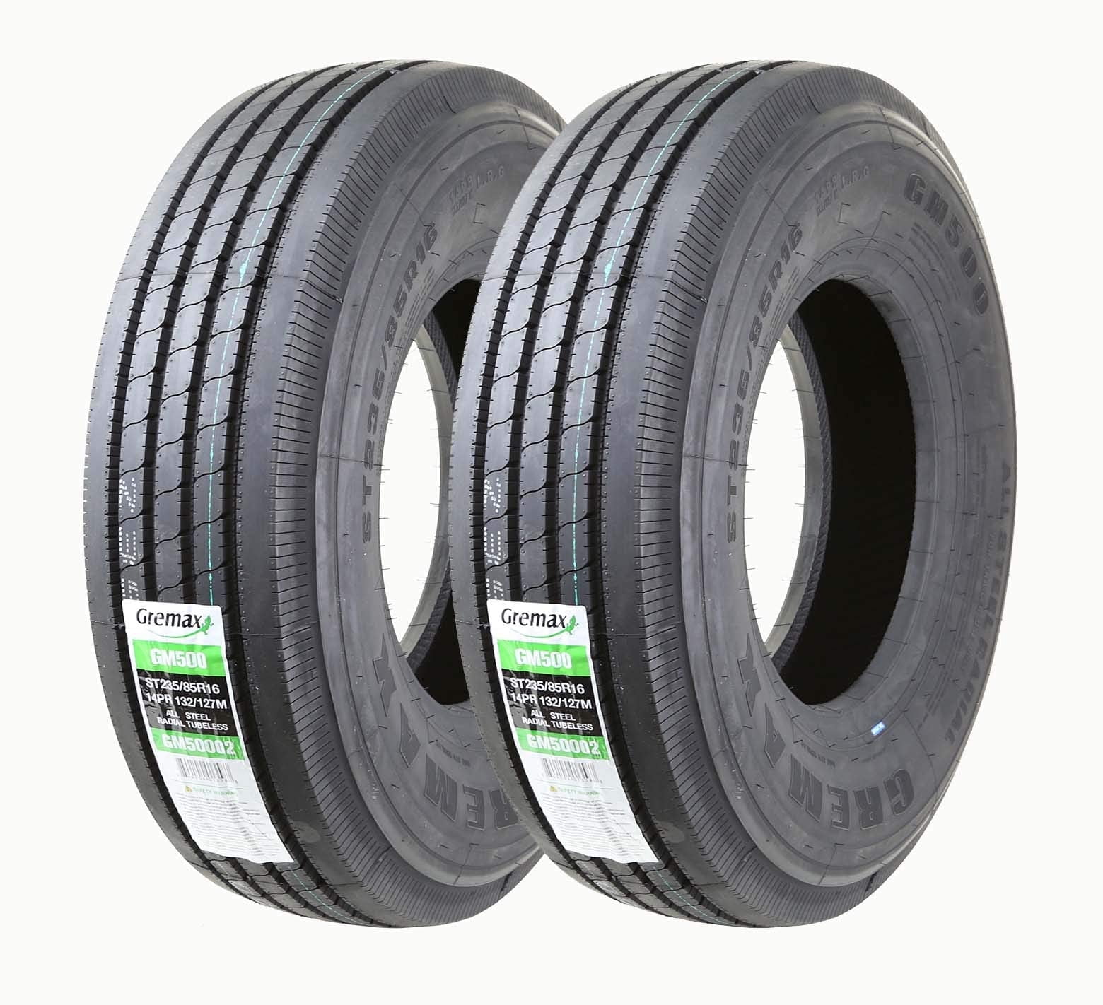Set of 2 GREMAX All Steel ST 235/85R16 14PR Heavy Duty RV Trailer Tires Load Range G