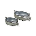 thumbnail image 1 of Set of 2 Galvanized Metal Piglet Planters, 1 of 7