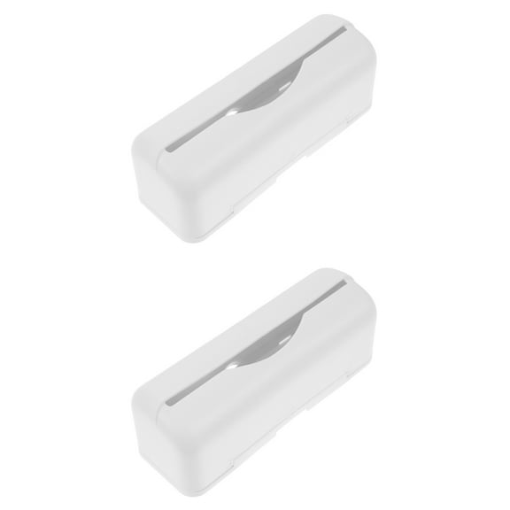 FUEENIRVA Tablzone White Plastic Trash Bag Holder for Storage Use 2Pcs