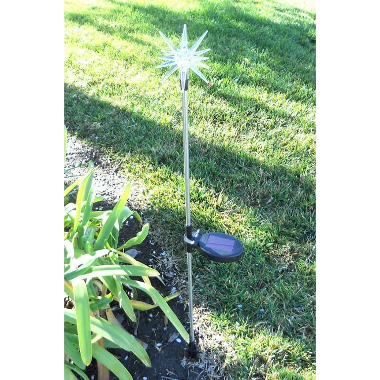 Solar Powered Color Change Starburst LED Lights Garden Stakes, Set of 2 Solar Powered Color Change Starburst LED Lights Garden Stakes, Set of 2