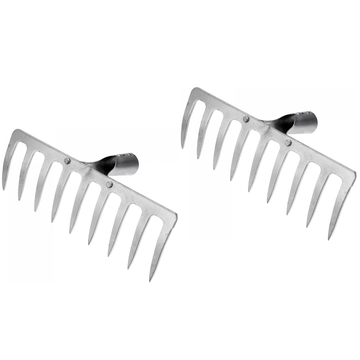 Eease 2pcs Garden Rake Head Heavy Duty Metal Rake Head Replacement Rake