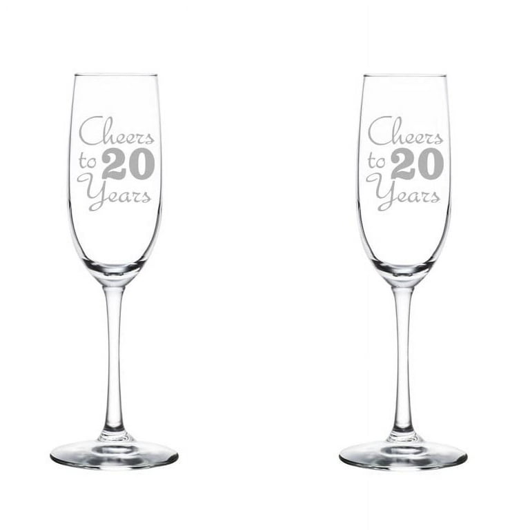 Personalized 8 oz. Gold Rim Contemporary Champagne Flutes (Set of 2)