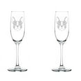 thumbnail image 1 of Set of 2 Glass Champagne Flutes Sparkling Wine Glasses Frenchie French Bulldog Floral (8 oz Stemmed), 1 of 1