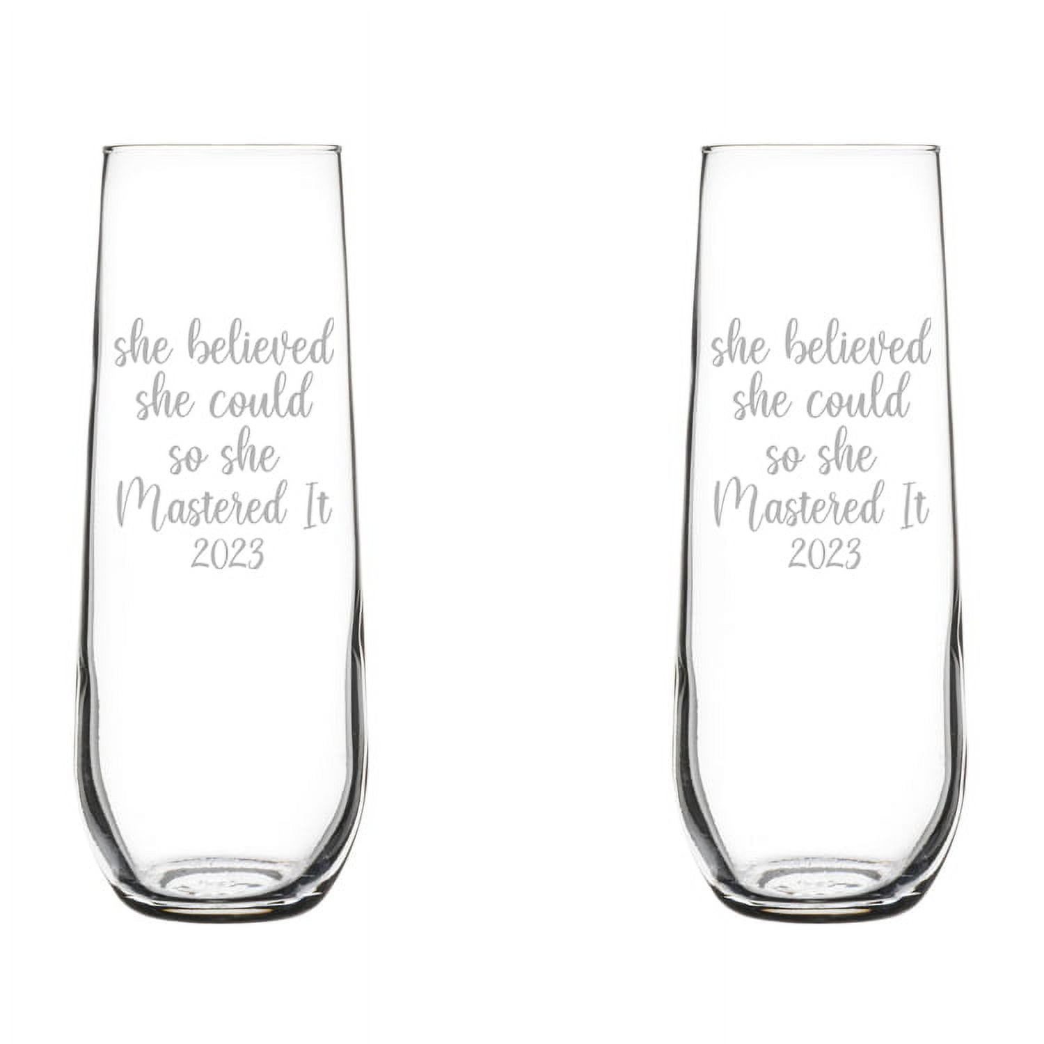 JoyJolt Cosmo Double Wall Stemless Champagne Flutes - Set of 2 Mimosa  Champagne Glasses - 5 oz