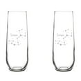 thumbnail image 1 of Set of 2 Glass Champagne Flutes Sparkling Wine Glasses Star Zodiac Horoscope Constellation 8.5 oz Stemless (Scorpio), 1 of 1