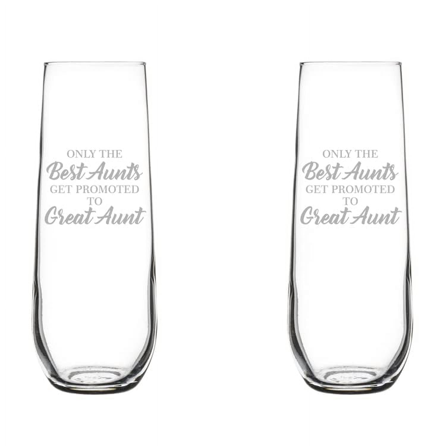 Set of 2 Glass Champagne Flutes Sparkling Wine Glasses The Best Aunts