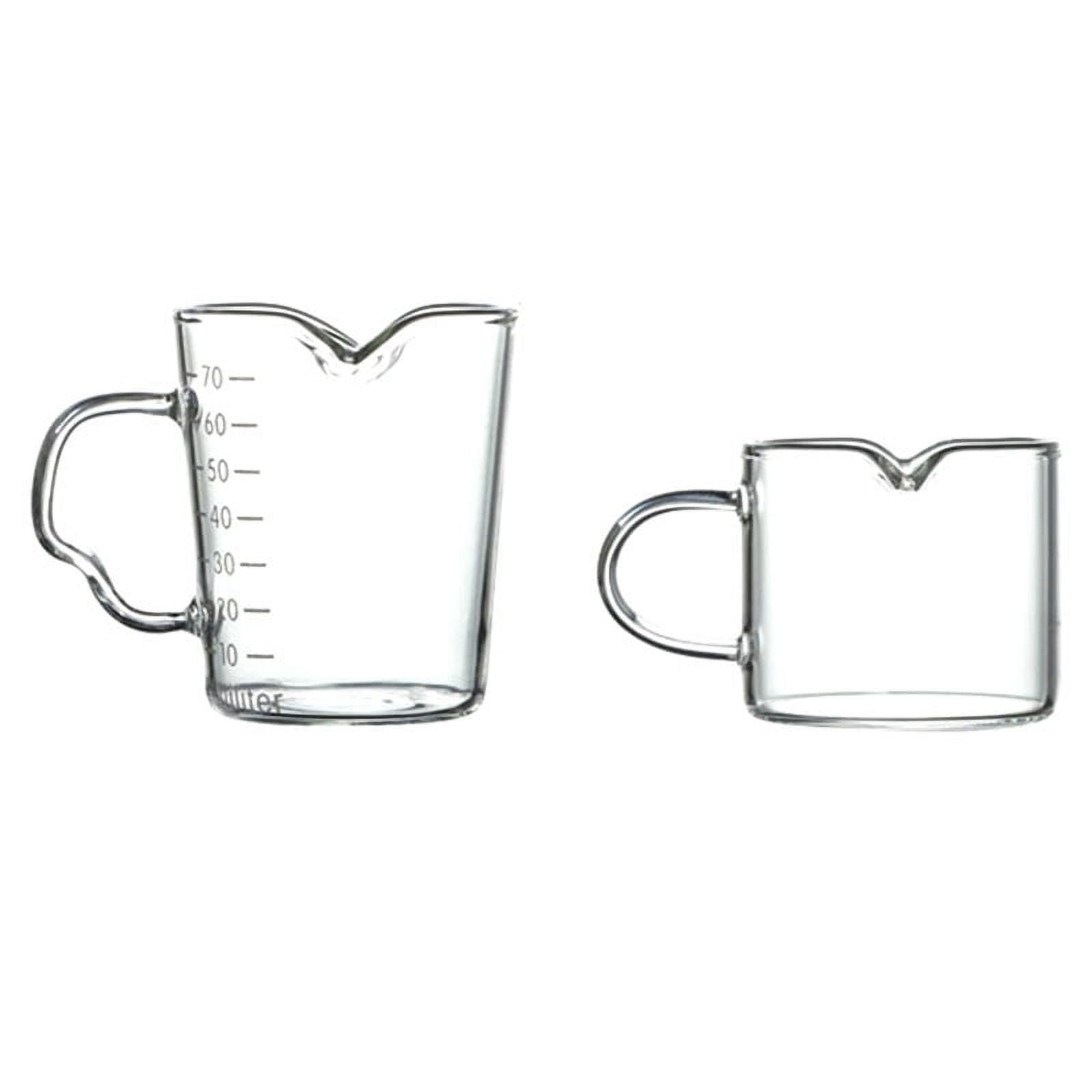Set of 2 Glass Milk Jug Twin Spout Pouring Coffee Cream Sauce Jug Craft