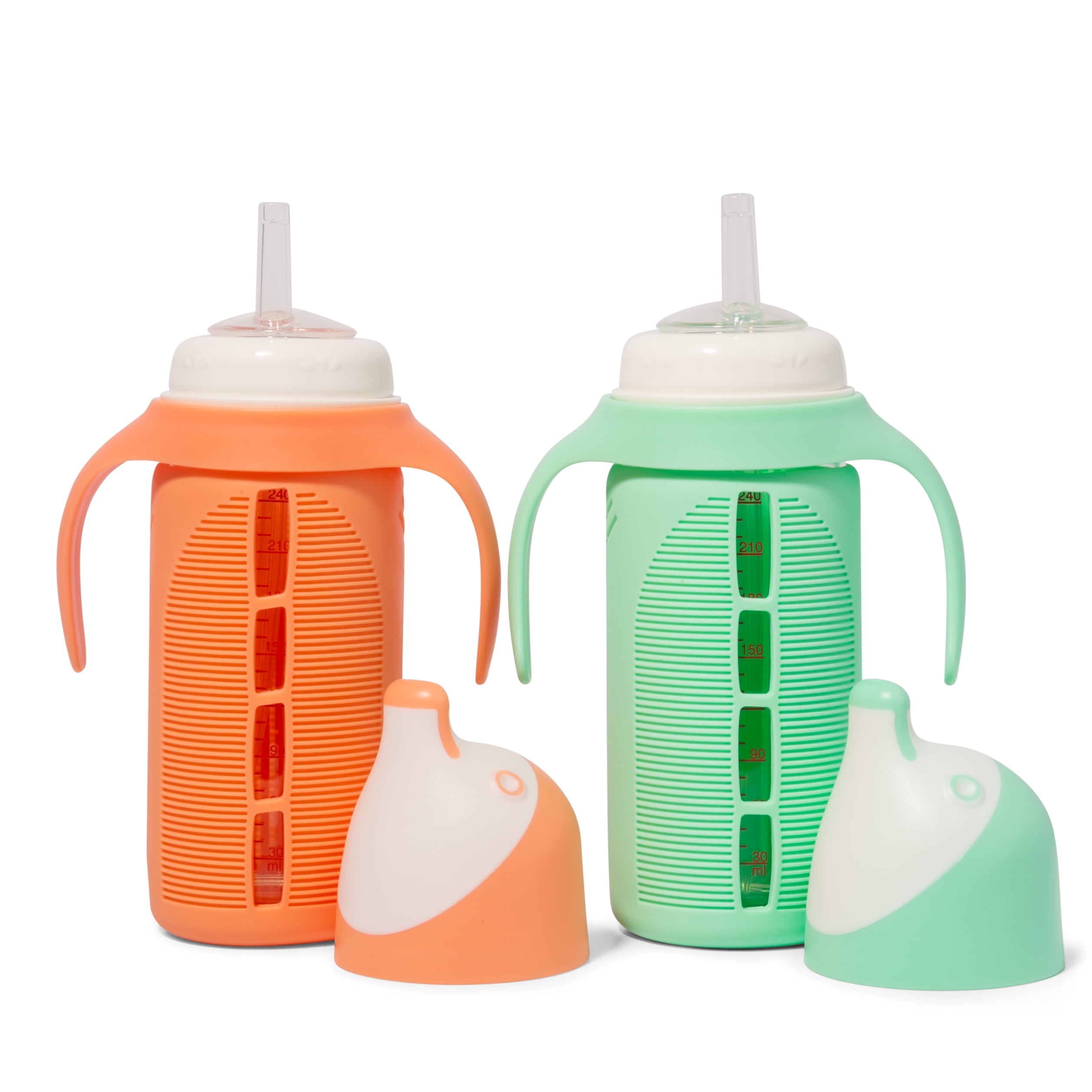 Set of 2 - Glass Sippy Cup for Toddlers