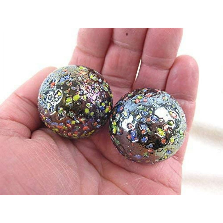 Set of 2 Glitter Bomb 35mm Boulder Confetti/Sparkle Shooter Marbles