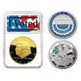Set of 2 Gold & Silver Plated I VOTED Trump 2019, 2024 President Gift