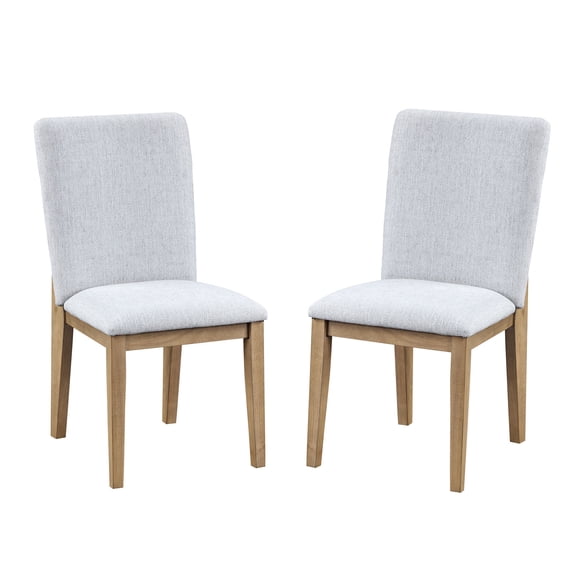 2 Gray Linen Fabric Armless Dining Chairs for Formal or Casual Dinners