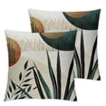 thumbnail image 1 of Set of 2 Green Gold Throw Outdoor Decorations Mid Century Tropical Leaves Pillowcase Decorative Cushion Case for Home Couch, 1 of 7