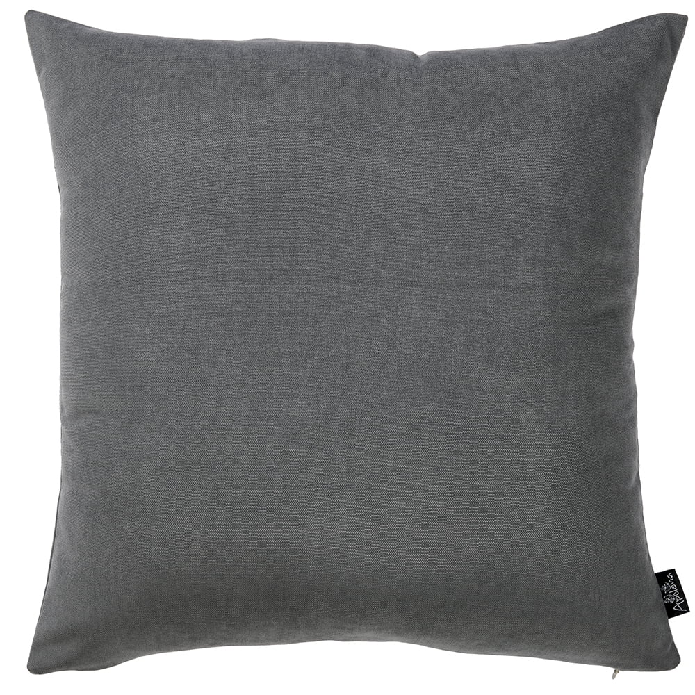 Luxurious Grey Brushed Twill Standard Throw Pillow Covers, Set of 2