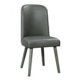thumbnail image 1 of Set of 2 Grey Faux Leather Upholstered Dining Side Chairs with Grey Oak Finish - Mid-Century Modern Style for Dining Room Comfort, 1 of 5
