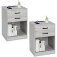 thumbnail image 1 of Nightstands Set of 2,Grey Nightstand with Charging Station and Drawers,Night Stands for Bedrooms,Gray, 1 of 9