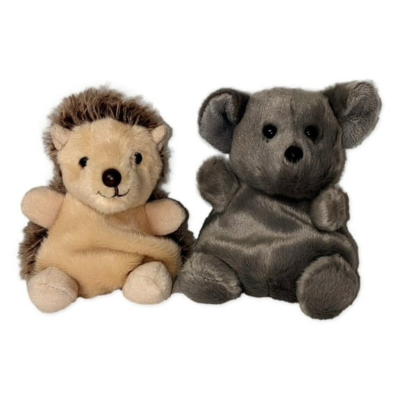 Set of 2 HEDGIE HEDGEHOG & CHATTY MOUSE Palm Pals 5" Animal Plush, Aurora