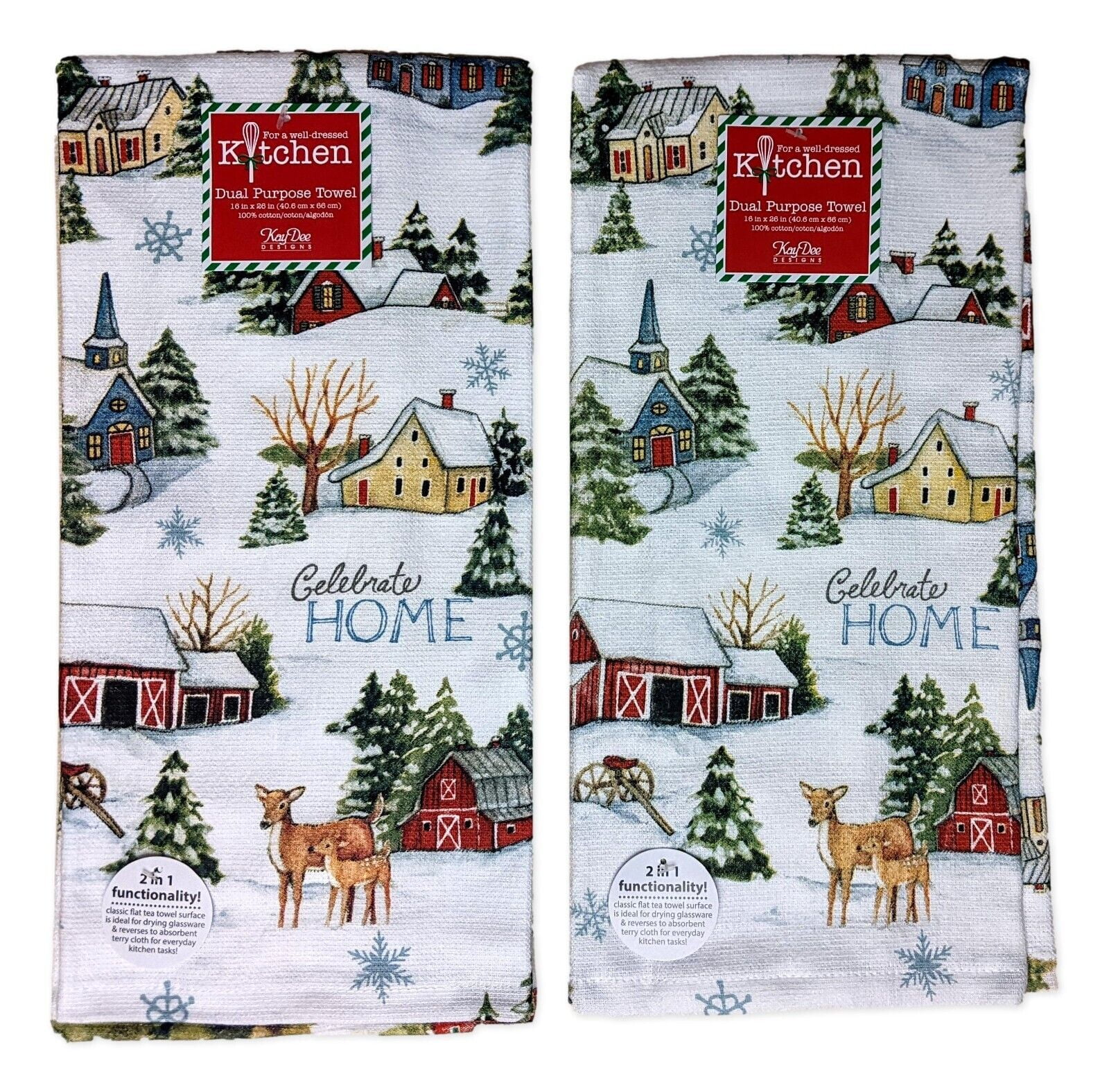 Santa Believe Christmas Village Dual Purpose Kitchen Dish Terry Towel – For  the Love Of Dogs - Shopping for a Cause