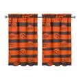 thumbnail image 1 of Set of 2 Halloween Caf Curtains with Pumpkin and Spider Web Artwork, Vintage Horror Semi-Sheer Tier Panels 27.5x39in(70x99cm)Kitchen Curtains, 1 of 4