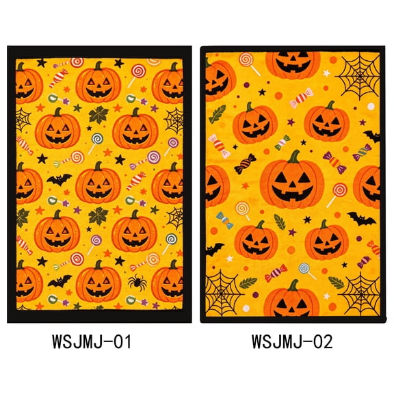 Set of 2 Halloween Kitchen Dish Towels, Ghost Pumpkin Printed Seasonal Hand Towels, 16 x 24 Inch Fabric Tea Towels for Home Kitchen Decor